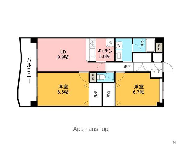 クイーンズパレス2(2LDK/1階)の間取り写真