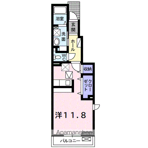 アルブィラージュ Ⅰ(ワンルーム/1階)の間取り写真