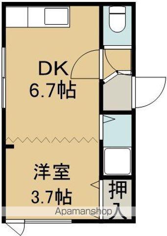 ハイツサンロード(1DK/2階)の間取り写真