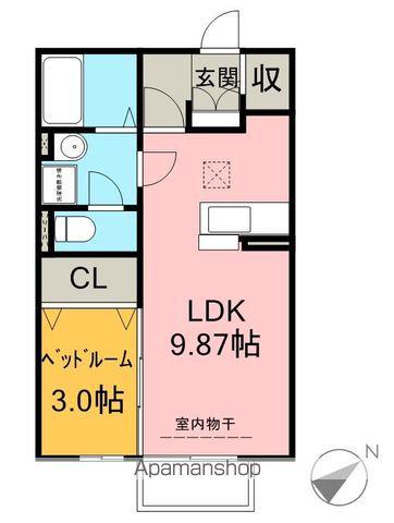 フラリッシュ・ウッド(1LDK/2階)の間取り写真