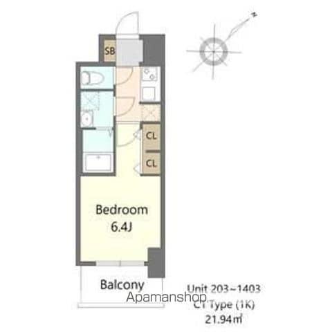 S-RESIDENCE堺ALTKLAS(1K/14階)の間取り写真