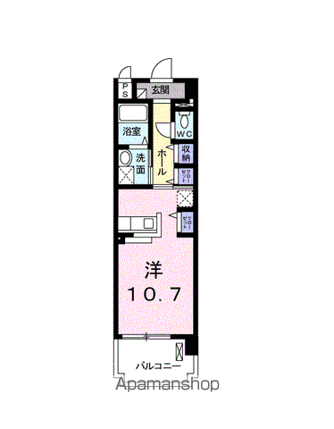 八反丸ビルⅡ(1K/4階)の間取り写真