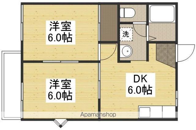藤田コーポⅡ(2DK/2階)の間取り写真