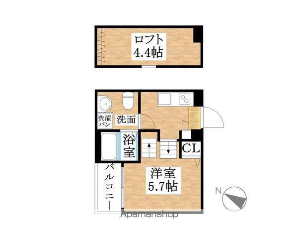 ティルナノーグ(ワンルーム/2階)の間取り写真