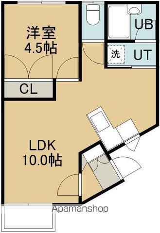 マンションノースロード(1LDK/1階)の間取り写真