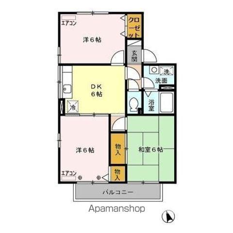 スマイルコート3番館(3DK/2階)の間取り写真