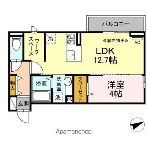 D-ROOM住吉 B(1LDK/2階)の間取り写真