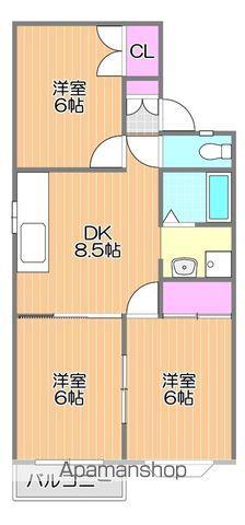 アーバン・ハイツ松新Ⅰ B棟(3DK/2階)の間取り写真