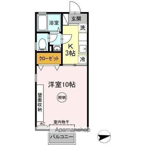 キャッスルⅡ(1K/1階)の間取り写真