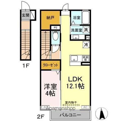 D-ROOM北島町(1LDK/2階)の間取り写真