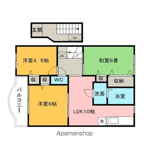 メープルタウンA(3LDK/2階)の間取り写真