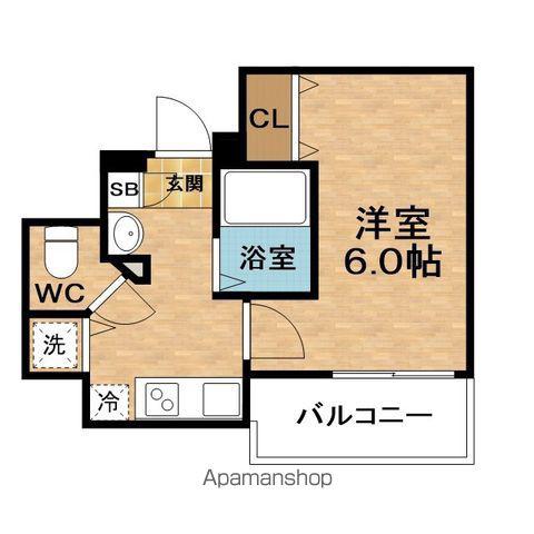 PRESSANCETEMMASTATIONFLONT(1K/6階)の間取り写真