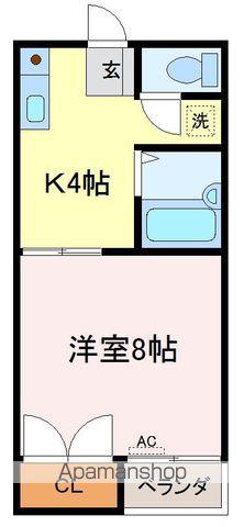 コーポひまわり5(1K/1階)の間取り写真