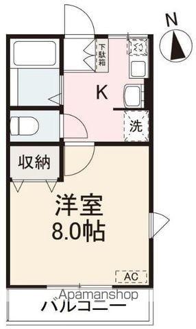 グレイスヒルズⅠ番館・Ⅱ番館(1K/1階)の間取り写真