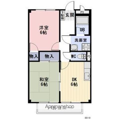 サープラスⅡ東三本松(2DK/2階)の間取り写真