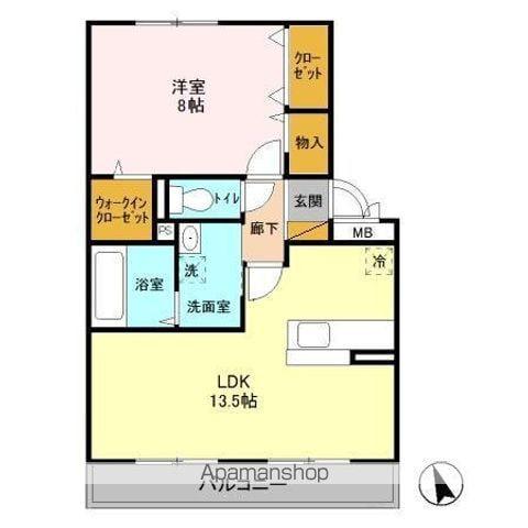 リビングタウン稲毛の杜C(1LDK/3階)の間取り写真