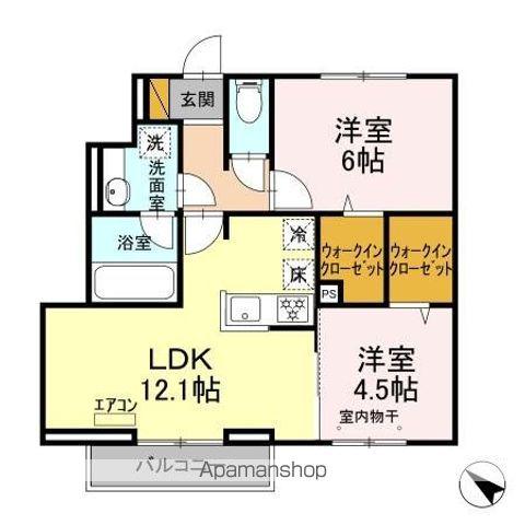 ソレアード(2LDK/1階)の間取り写真