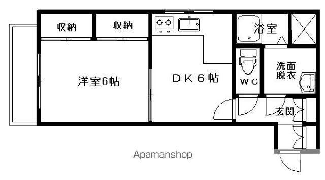 グリーンハイムイズミ(1DK/2階)の間取り写真