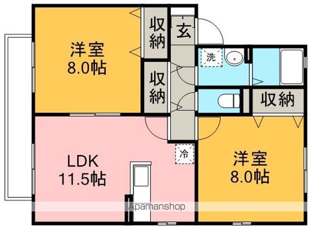 レスポワールⅢ(2LDK/2階)の間取り写真