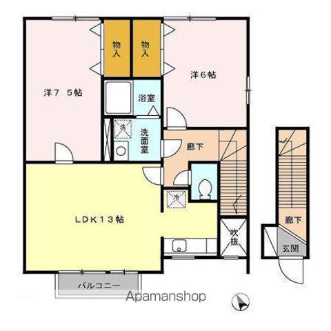 カーサクイントC(2LDK/2階)の間取り写真
