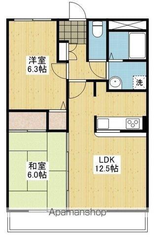 フォブール千都(2LDK/3階)の間取り写真