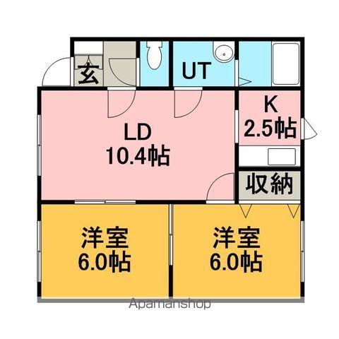 ルミエール加門(2LDK/2階)の間取り写真