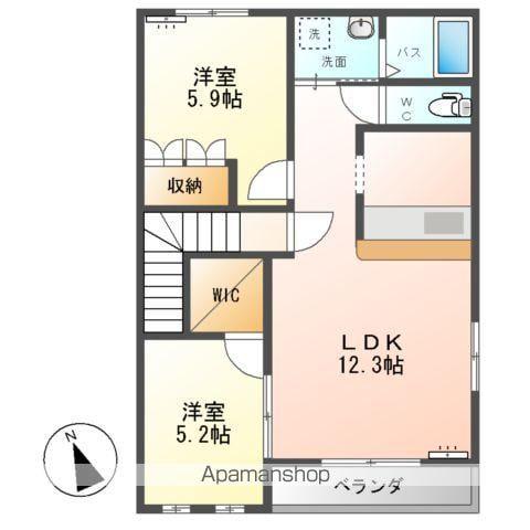 SKY HAWK(2LDK/2階)の間取り写真