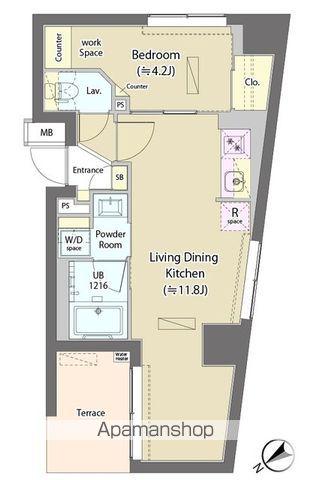 ラフォンテ田端(1LDK/1階)の間取り写真