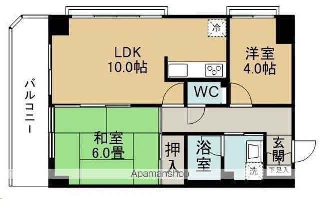シャイン仙台柳生第2(2LDK/1階)の間取り写真
