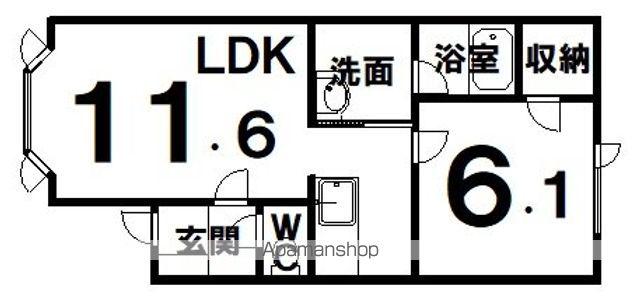 レーベン(1LDK/2階)の間取り写真