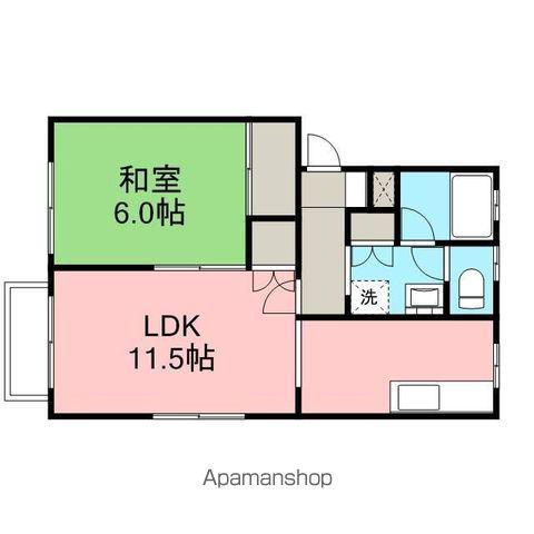 ヴィラージュB(2K/2階)の間取り写真