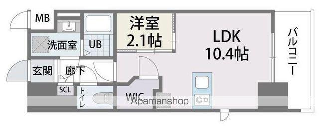 ラクラス博多Ⅱ(1LDK/11階)の間取り写真