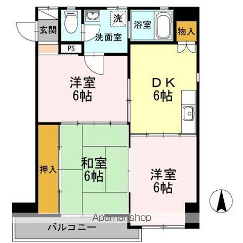 ハイム辻A(3DK/1階)の間取り写真