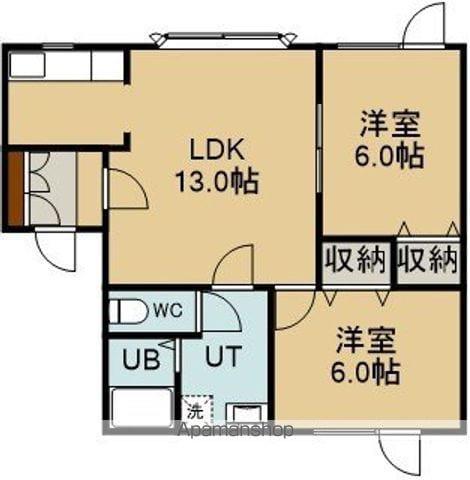 サンガーデン北美原Ⅰ(2LDK/2階)の間取り写真