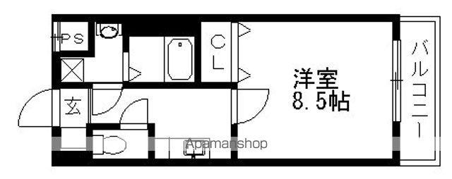 シャンヴィル1番館(1K/2階)の間取り写真