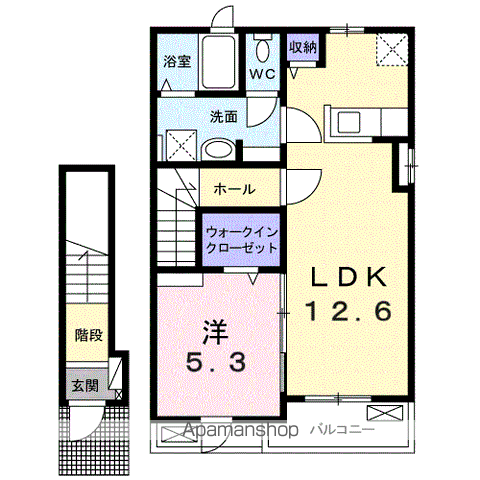 メゾン相生Ⅲ(1LDK/2階)の間取り写真