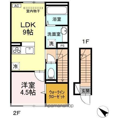 レスア柏崎III(1LDK/2階)の間取り写真