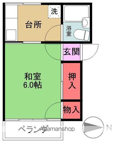 コーポ千寿Ⅲ(1K/2階)の間取り写真