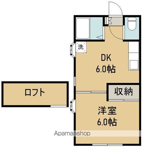 パレス東仙台(1DK/2階)の間取り写真