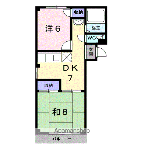 天神マンション(2DK/1階)の間取り写真