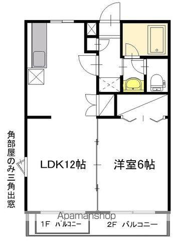 コーポシミズ(1LDK/2階)の間取り写真