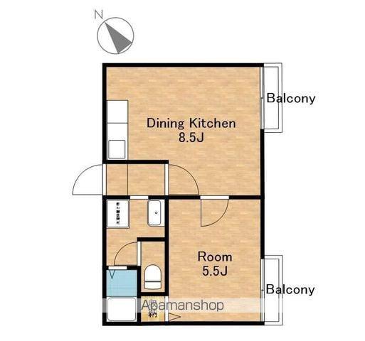 コーポ愛荘(1DK/2階)の間取り写真