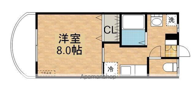 COCOグローリー(1K/2階)の間取り写真