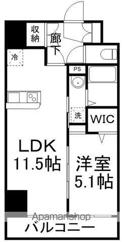 スパシアス鉄砲町東(1LDK/7階)の間取り写真