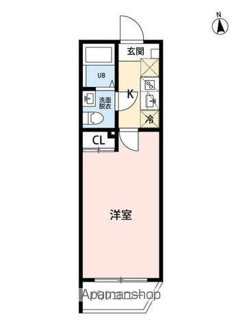 VISTA柏(1K/2階)の間取り写真
