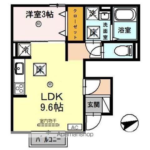 アスコット(1LDK/1階)の間取り写真