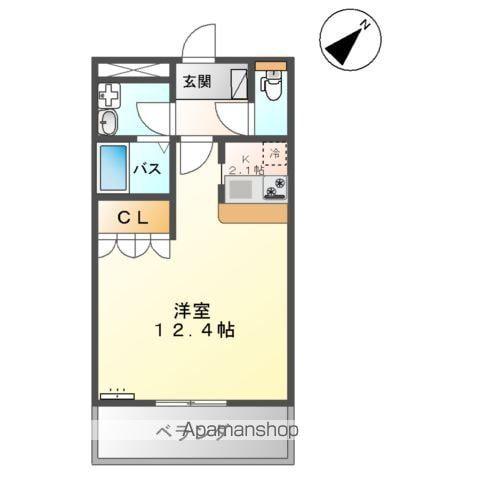 ファームハウス・ヒーロー(1K/2階)の間取り写真