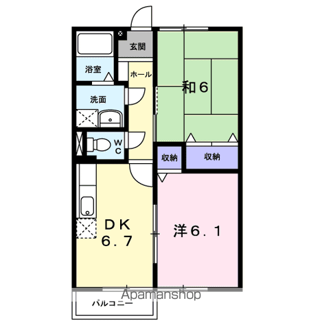 田端ハウス(2DK/2階)の間取り写真
