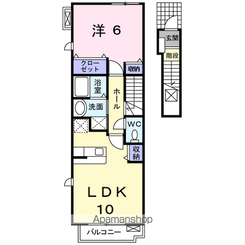 ドマーニ(1LDK/2階)の間取り写真