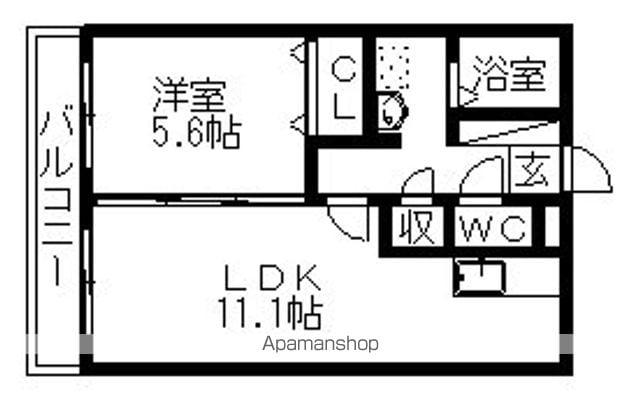 第3さくらマンション中央(1LDK/6階)の間取り写真